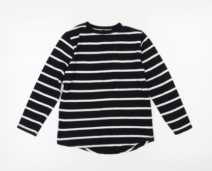 Next Boys Black Striped  Pullover Casual Size 7 Years