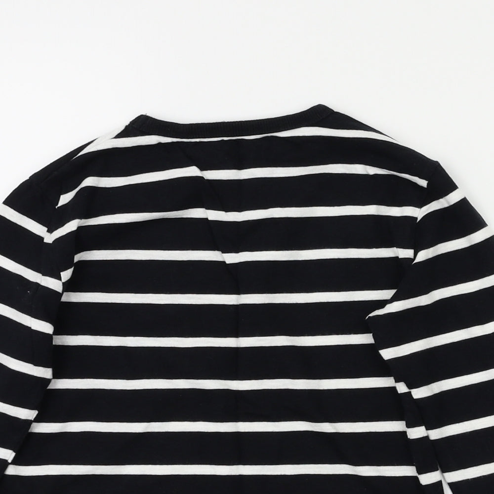 Next Boys Black Striped  Pullover Casual Size 7 Years