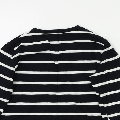 Next Boys Black Striped  Pullover Casual Size 7 Years