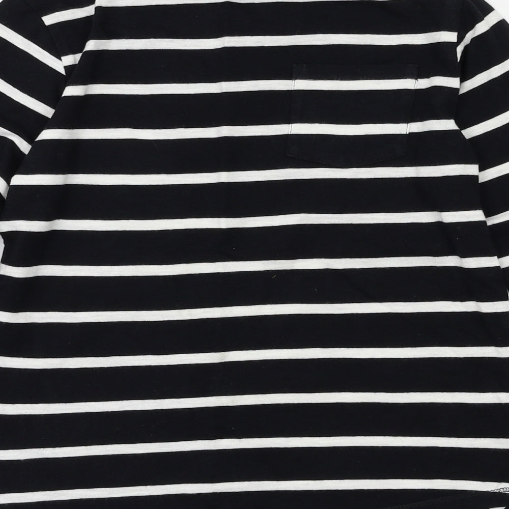 Next Boys Black Striped  Pullover Casual Size 7 Years
