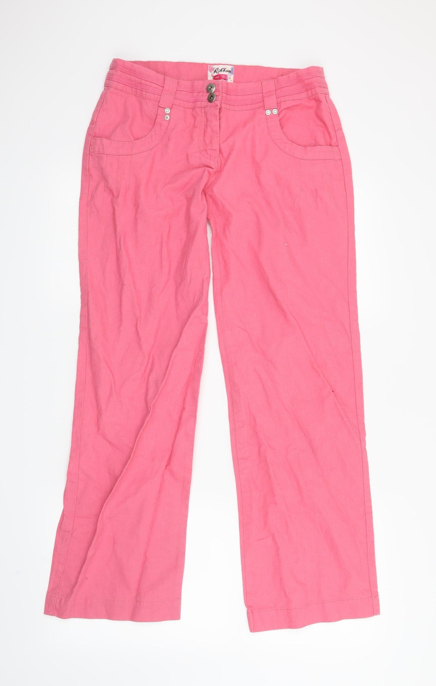Ribbon Womens Pink   Straight Jeans Size 10 L29 in