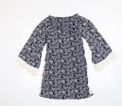 Shiffonz Womens Blue Paisley  A-Line  Size XS