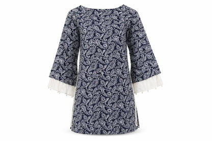 Shiffonz Womens Blue Paisley  A-Line  Size XS