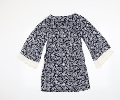 Shiffonz Womens Blue Paisley  A-Line  Size XS