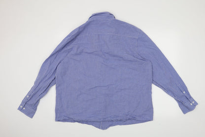 Mens UK Size 2XL Debenhams Blue  Button-Up Long Sleeve Casual Shirt
