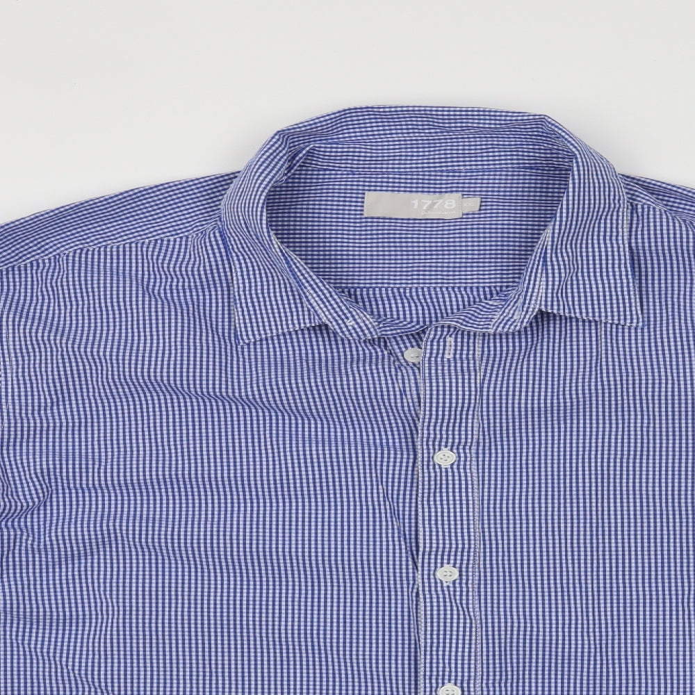 Mens UK Size 2XL Debenhams Blue  Button-Up Long Sleeve Casual Shirt