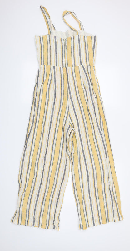 FOREVER 21 Womens Yellow Striped  Jumpsuit One-Piece Size S