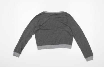 one clothing Womens Grey   Cropped T-Shirt Size XS