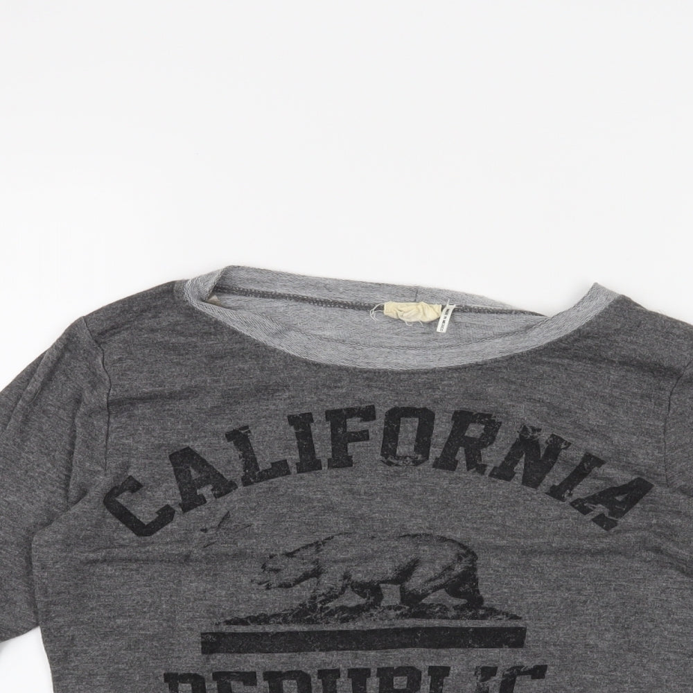 one clothing Womens Grey   Cropped T-Shirt Size XS