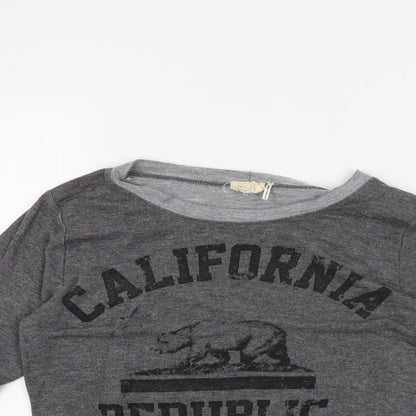 one clothing Womens Grey   Cropped T-Shirt Size XS