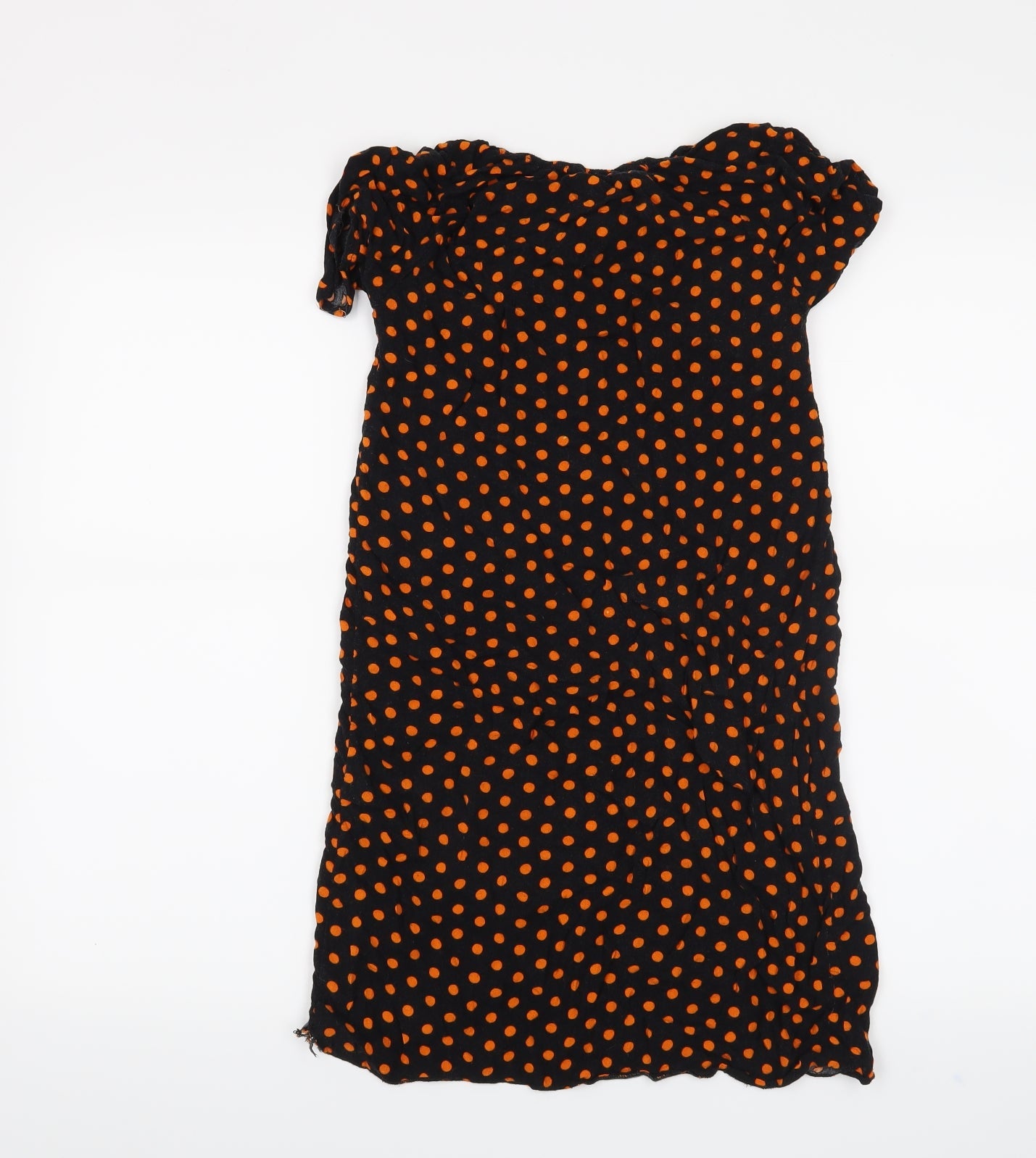 Preworn Girls Black Polka Dot  A-Line  Size 10 Years