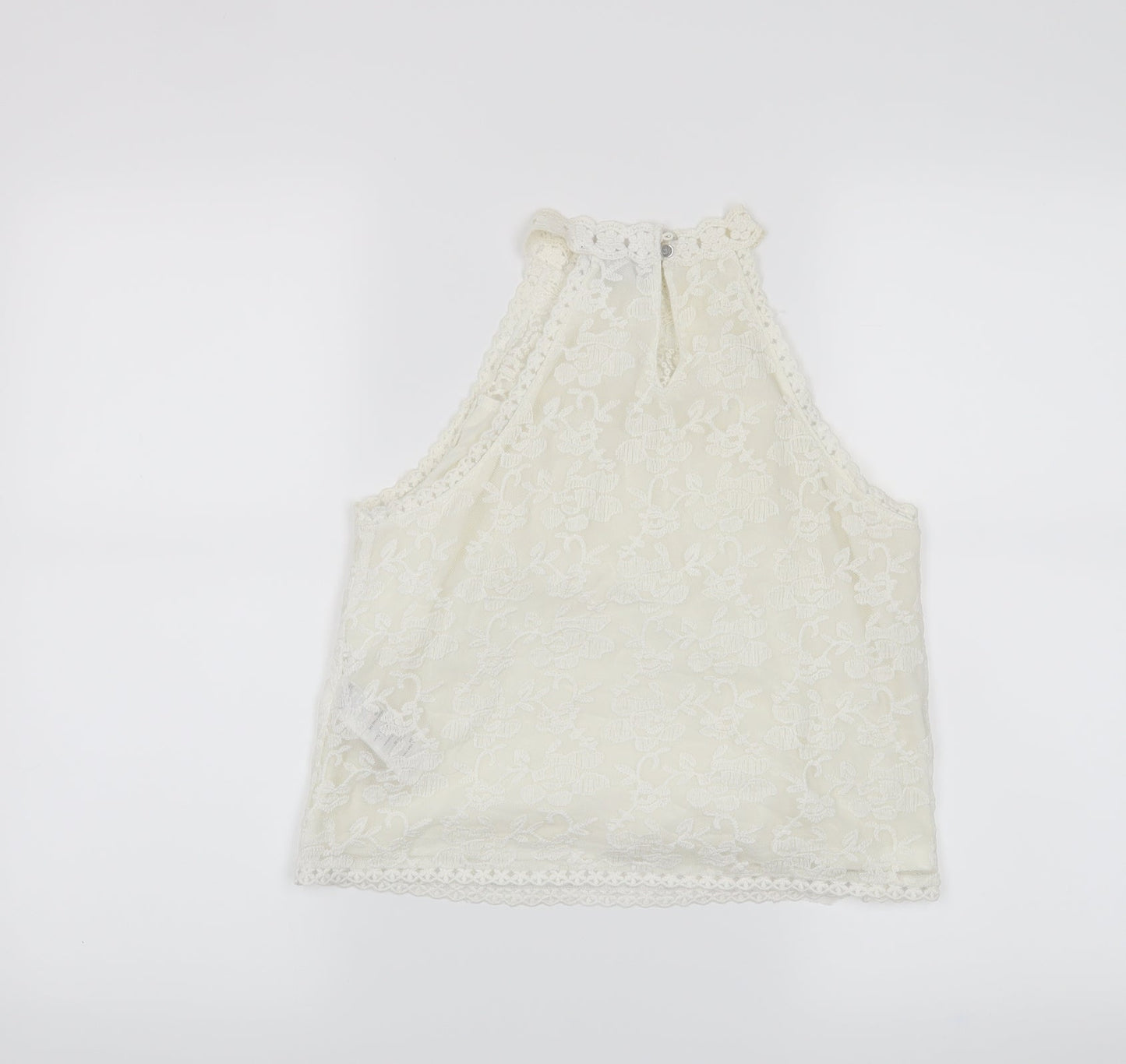 Womens UK Size 8 New Look White Cropped Tank