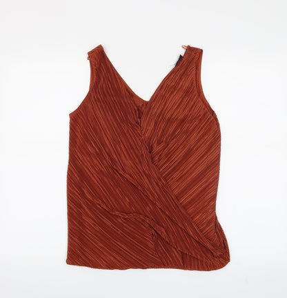 Womens UK Size 8 Preworn Orange Basic Blouse