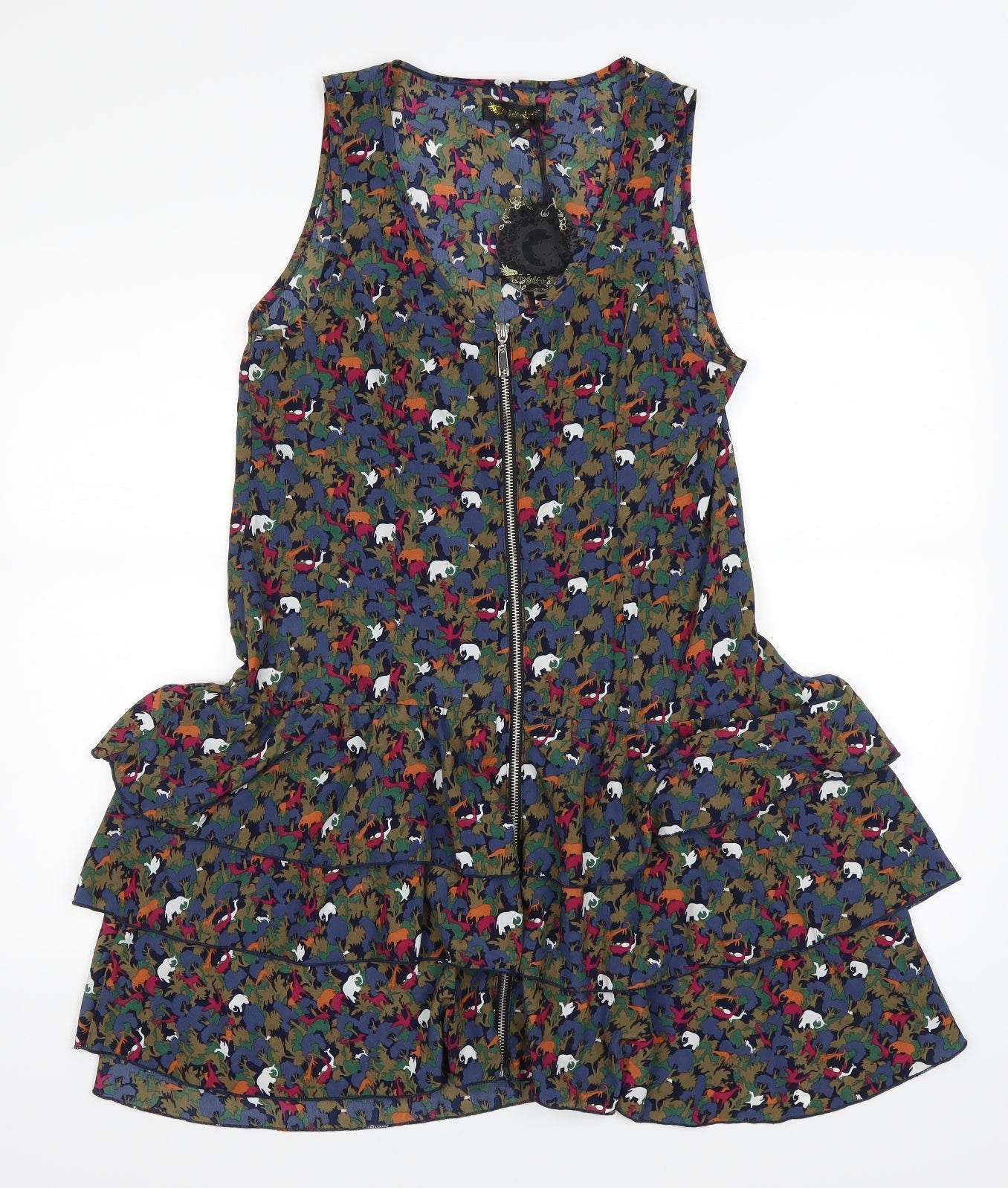 Angel eye Womens Green Animal Print  A-Line  Size S