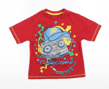 St Bernard Boys Red   Basic T-Shirt Size 5 Years