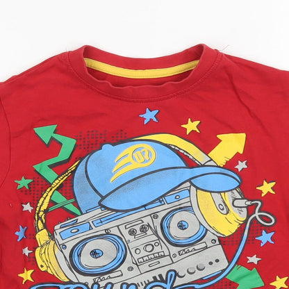 St Bernard Boys Red   Basic T-Shirt Size 5 Years