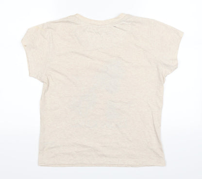 Womens UK Size S love to lounge Beige Basic T-Shirt