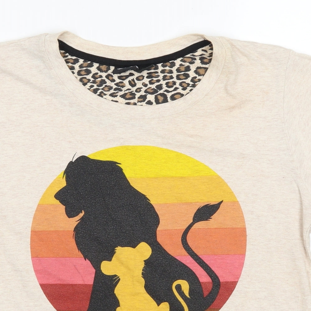 Womens UK Size S love to lounge Beige Basic T-Shirt