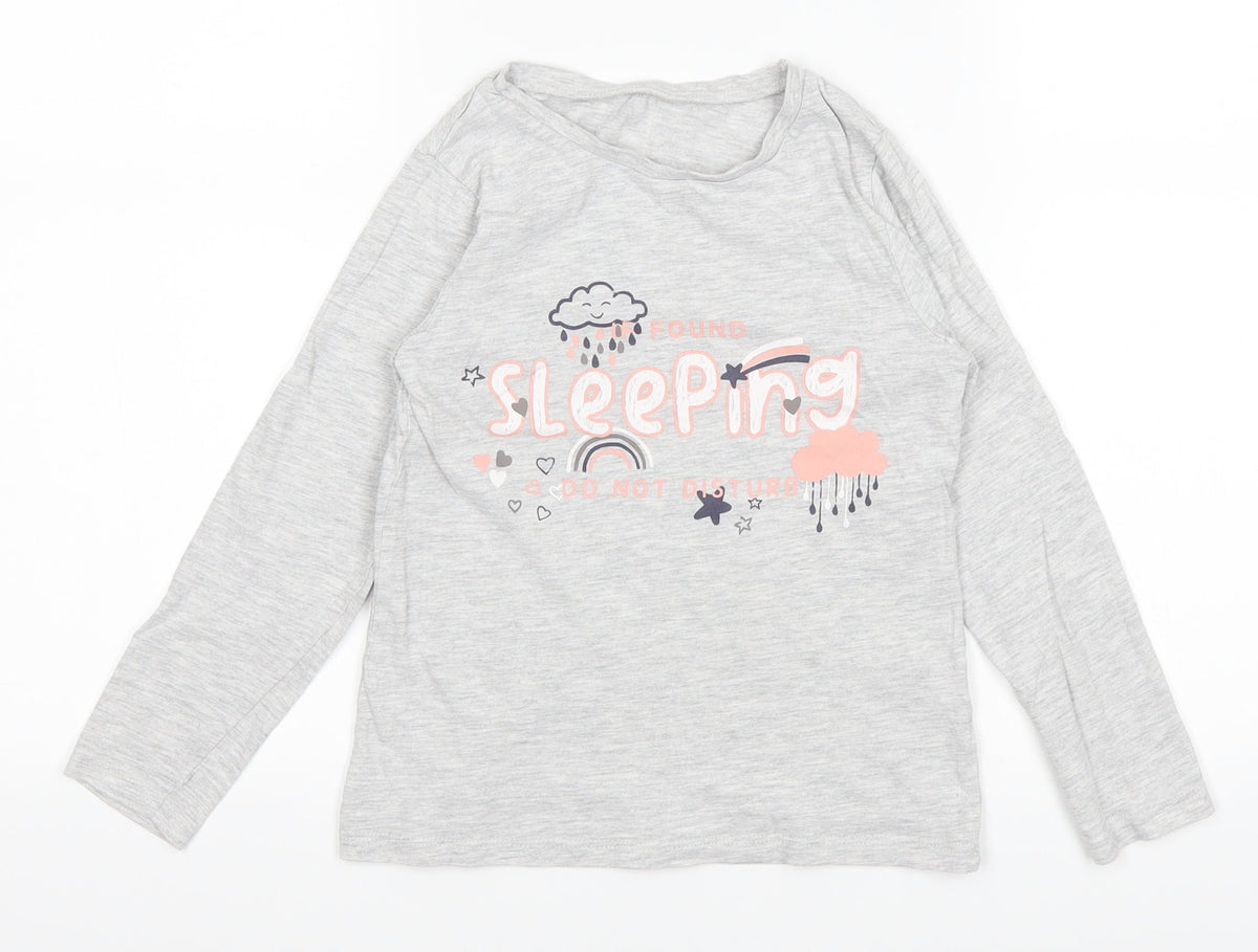 George Girls Grey   Basic T-Shirt Size 6-7 Years