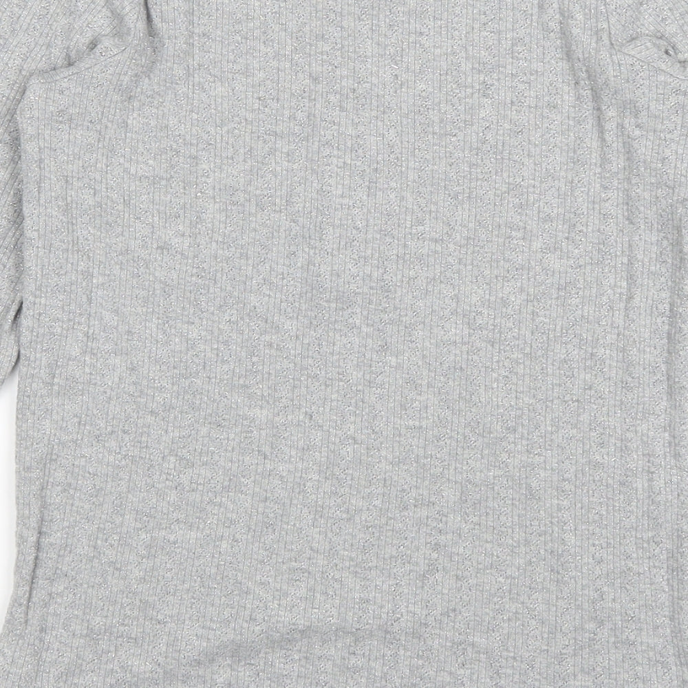NEXT Girls Grey   Pullover Jumper Size 10 Years  - Metalic