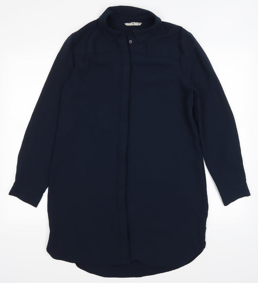 tu  Womens Blue   Basic Button-Up Size 12