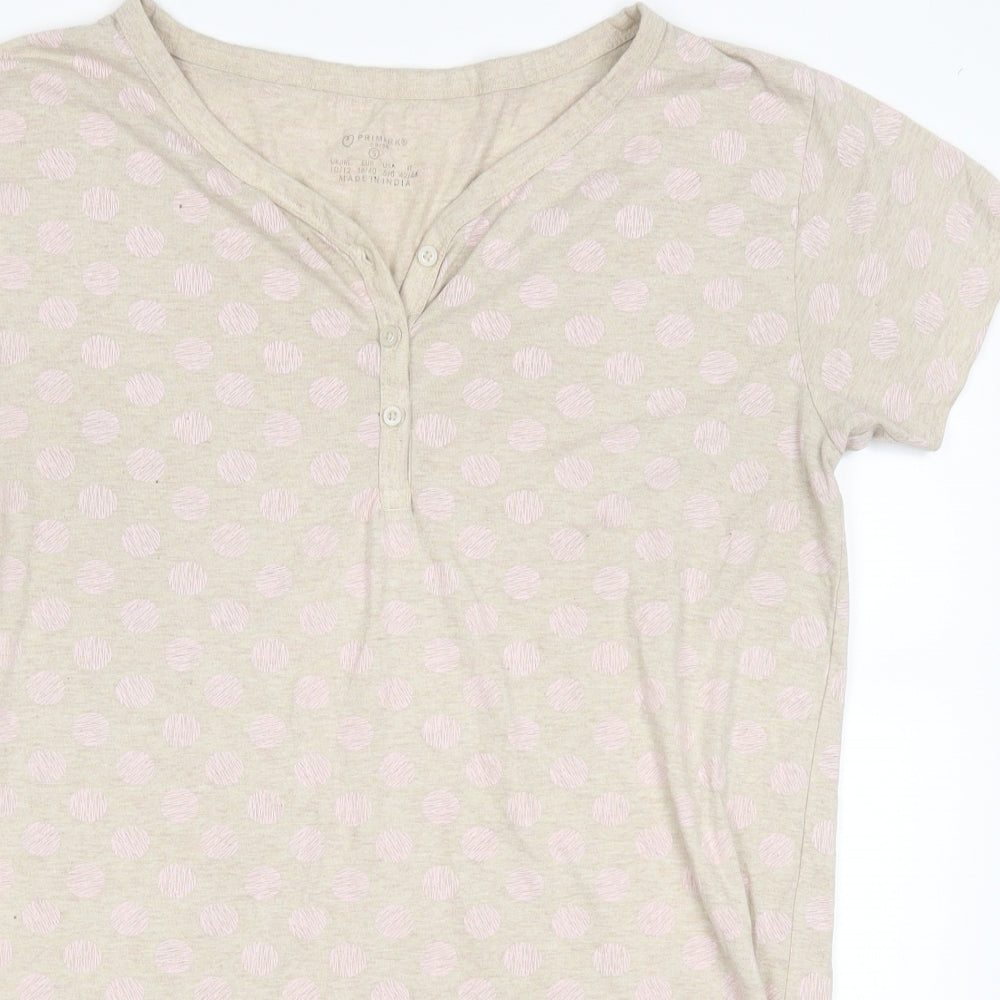 Primark Womens Beige Polka Dot  T-Shirt Dress  Size S