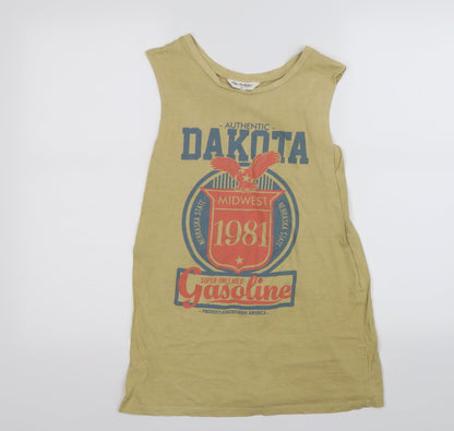 Womens UK Size 10 Miss Selfridge Yellow Basic Tank