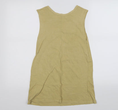 Womens UK Size 10 Miss Selfridge Yellow Basic Tank