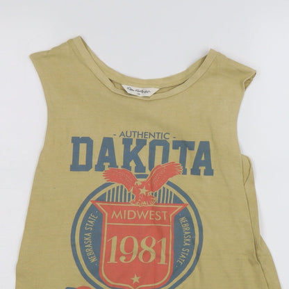 Womens UK Size 10 Miss Selfridge Yellow Basic Tank