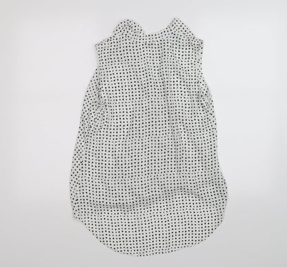 Paraphrase Womens White Polka Dot Chiffon Wrap Blouse Size 8