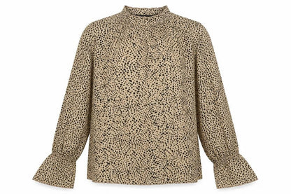 SHEIN Womens Brown Polka Dot  Basic Blouse Size S  - one arm