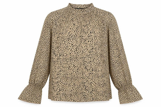 SHEIN Womens Brown Polka Dot  Basic Blouse Size S  - one arm