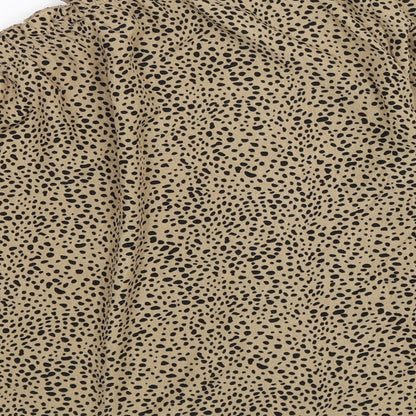 SheIn Womens Brown Polka Dot  Basic Blouse Size S  - one arm