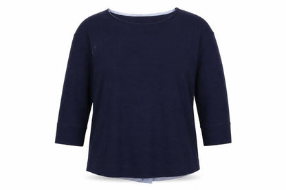 Dunnes Womens Blue Striped Knit Pullover Jumper Size M  - shirt back