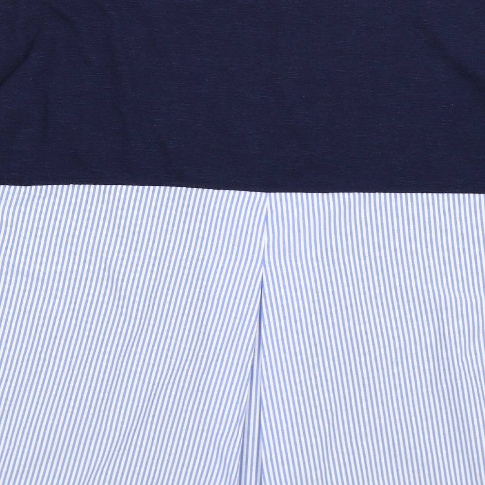 dunnes Womens Blue Striped Knit Pullover Jumper Size M  - shirt back