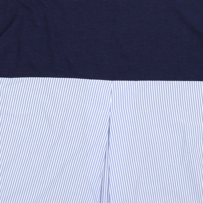 dunnes Womens Blue Striped Knit Pullover Jumper Size M  - shirt back