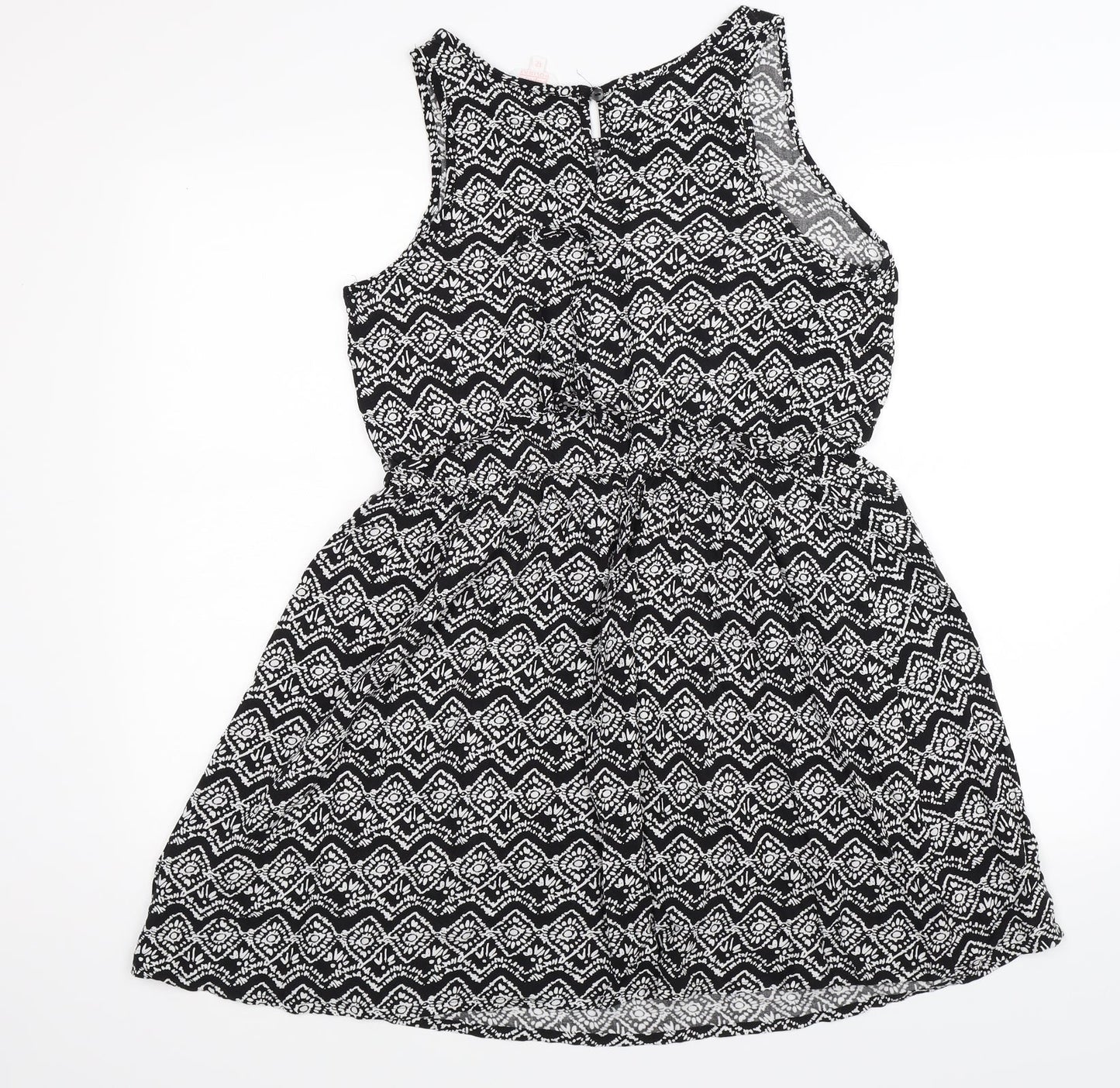 Papaya Womens Black Floral Knit Fit & Flare  Size 12