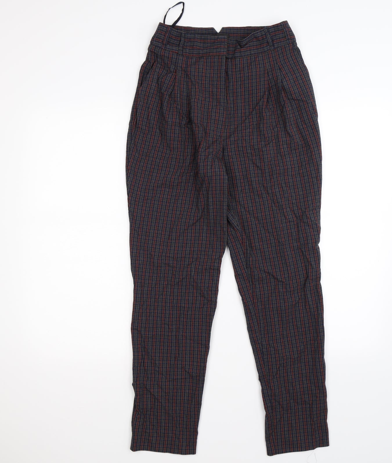 River Island Womens Blue Check  Capri Trousers Size 8 L26 in