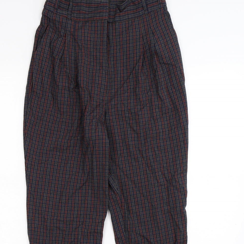 River Island Womens Blue Check  Capri Trousers Size 8 L26 in