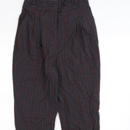 River Island Womens Blue Check  Capri Trousers Size 8 L26 in