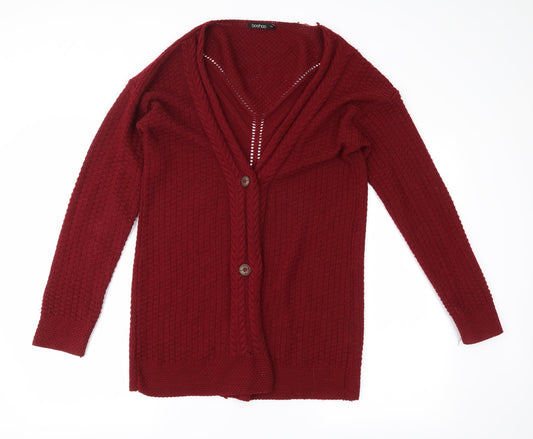 Boohoo Womens Red   Cape Jumper Size S