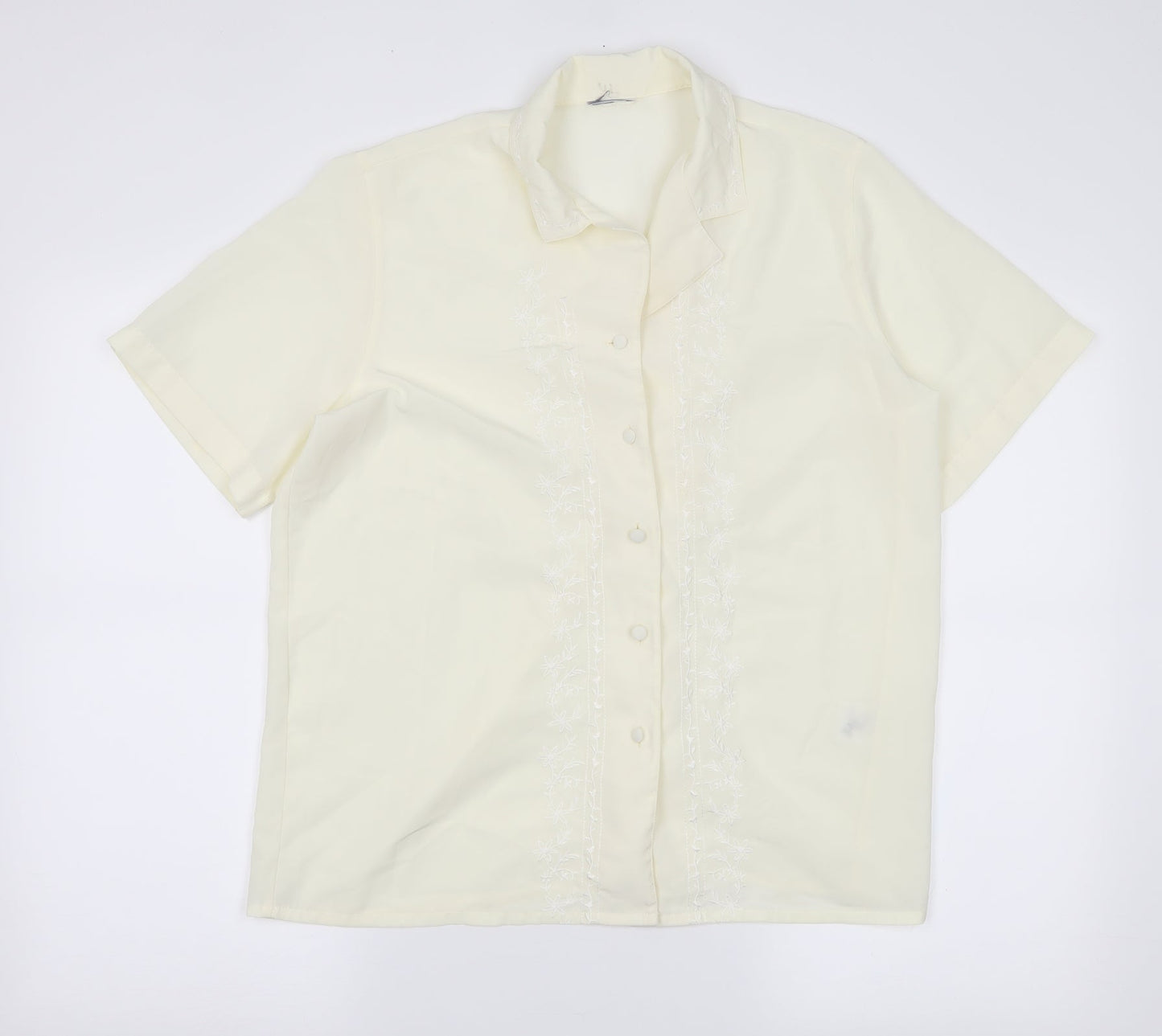 Womens UK Size 12 Preworn Yellow Basic Button-Up