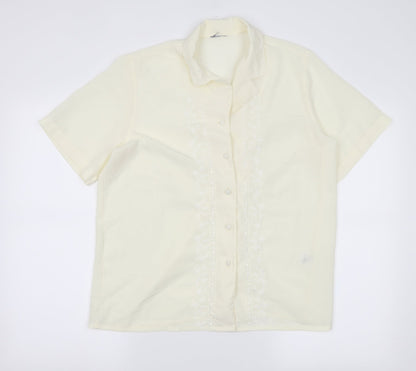 Womens UK Size 12 Preworn Yellow Basic Button-Up