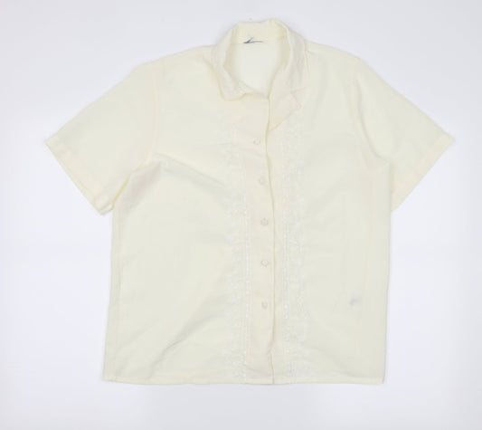 Womens UK Size 12 Preworn Yellow Basic Button-Up