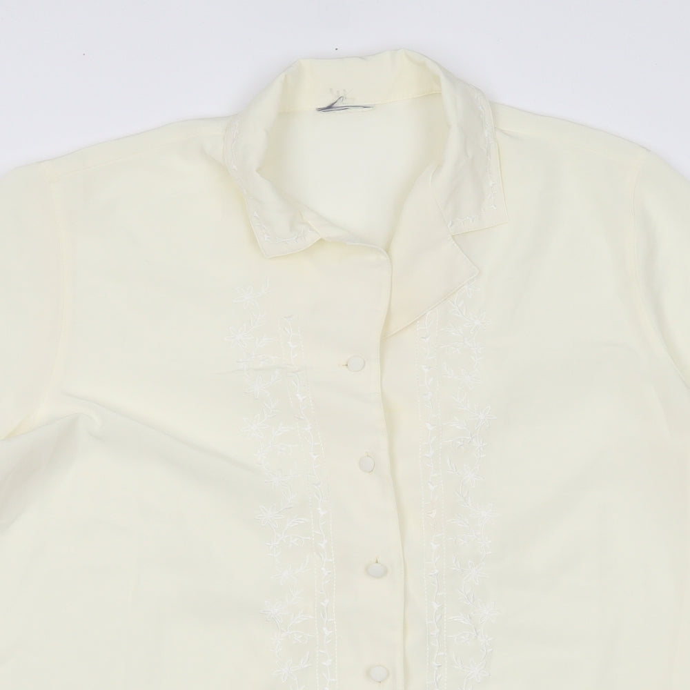 Womens UK Size 12 Preworn Yellow Basic Button-Up