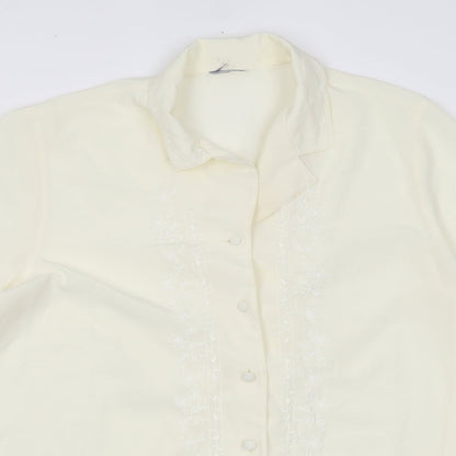 Womens UK Size 12 Preworn Yellow Basic Button-Up