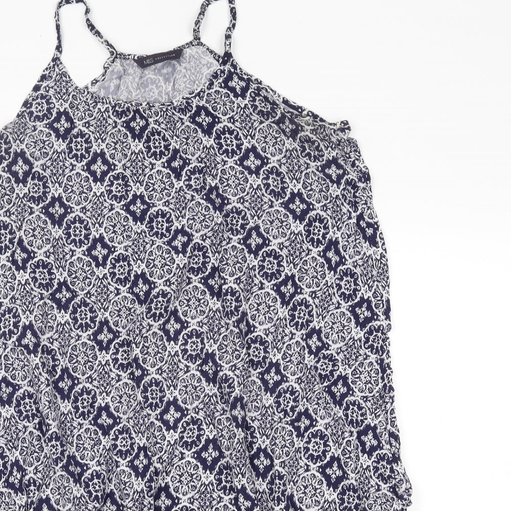 Womens UK Size 10 m&s Blue Basic Blouse
