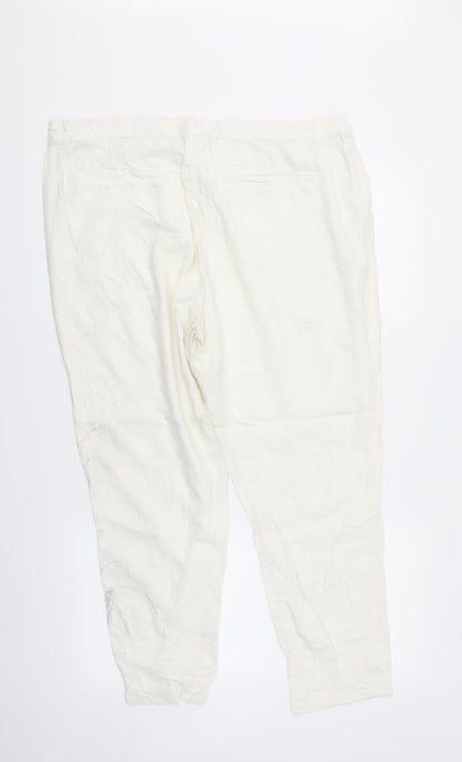 Bonmarché Womens White Floral  Trousers   L26 in