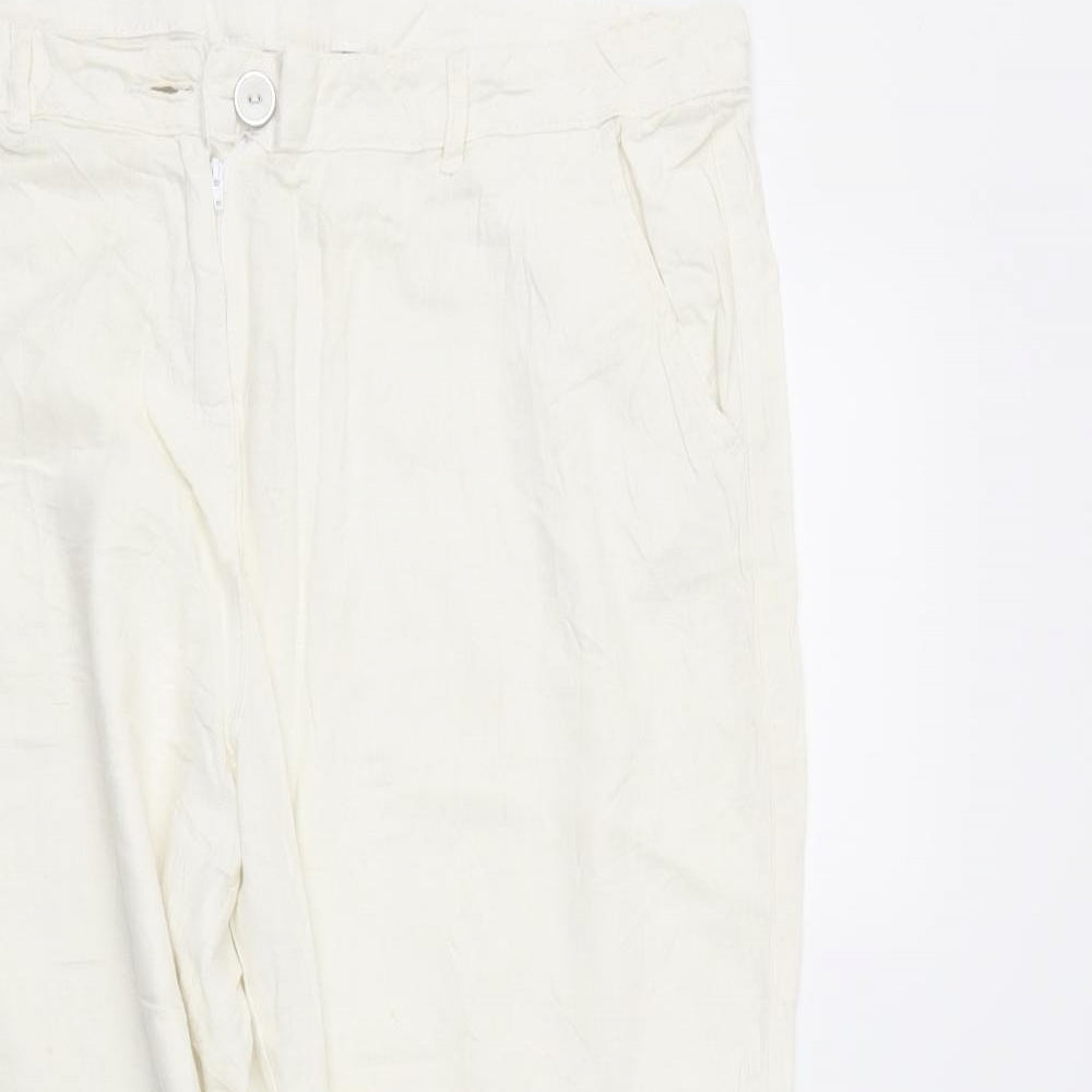 Bonmarché Womens White Floral  Trousers   L26 in