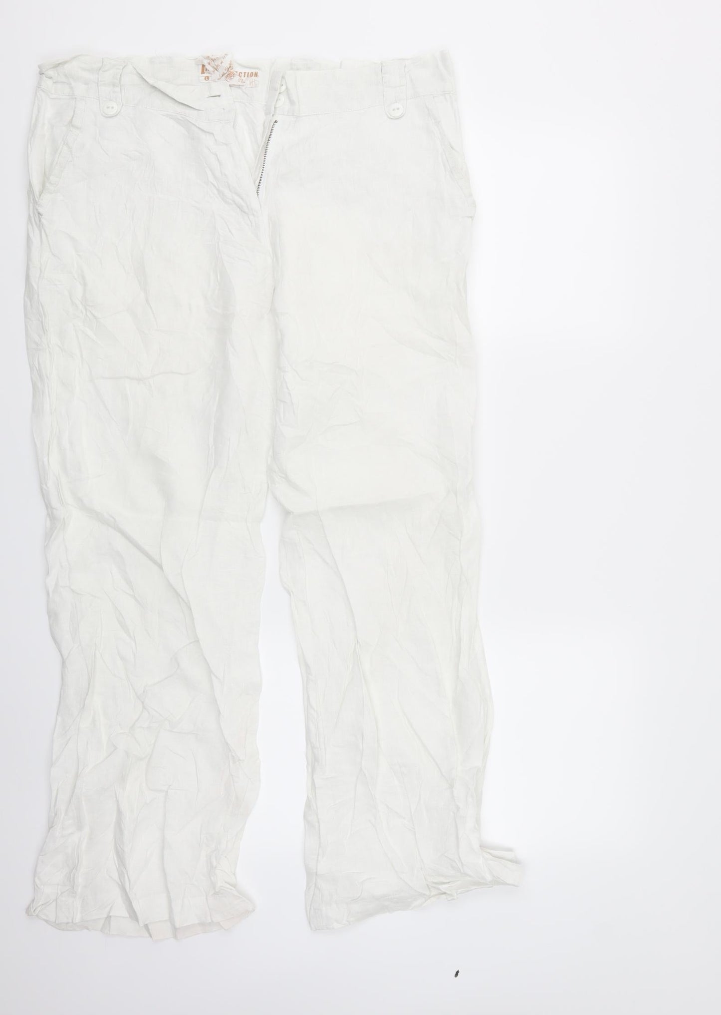 The Trend House Womens White   Trousers  Size L L29 in